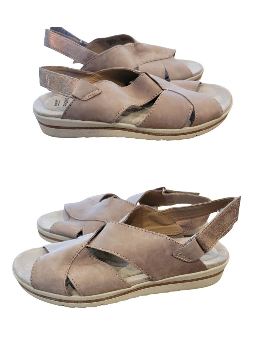 Earth Origins Carley Charlene Tan Leather Strappy Sandals